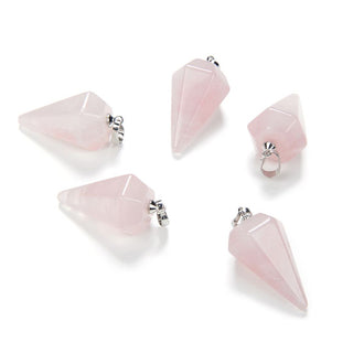 2pcs Natural Pink Rose Quartz Gemstone Pendant Drops, 25mm, G2P-M3