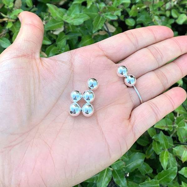 50pcs Tarnish Resistant Seamless Smooth Round Beads, Sterling Silver Plated Brass, Size Selections: 6mm/8mm/10mm