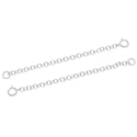 2pcs 925 Sterling Silver Chain Extender with Clasp, Round Link Chain Extension, Length Selections: 2 inch/3 inch/4 inch/5 inch/6 inch