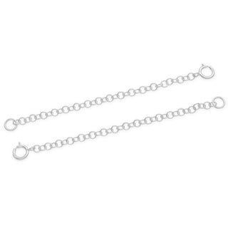 2pcs 925 Sterling Silver Chain Extender with Clasp, Round Link Chain Extension, Length Selections: 2 inch/3 inch/4 inch/5 inch/6 inch