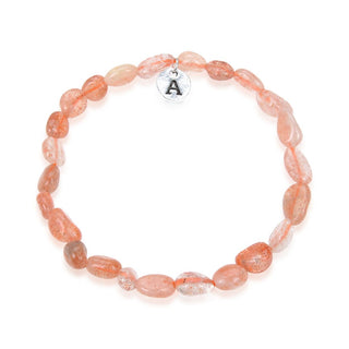 1 Strand Stretch Natural Gold Sheen Sunstone Free Form Gemstone Bracelet, 7-10mm Beads, Length Selections: 7 inch/7.5 inch