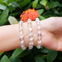 1 Strand Stretch Natural Clear Crystal White Quartz Free Form Gemstone Bracelet, 7-10mm Beads, Length Selections: 7 inch/7.5 inch