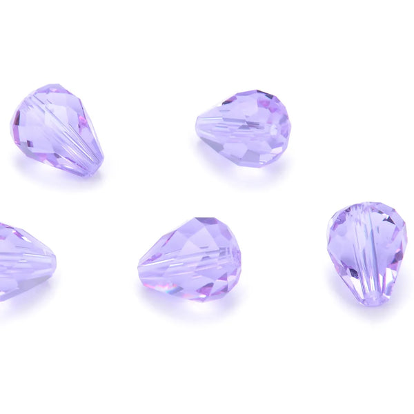 24pcs Adabele Austrian Faceted Teardrop Crystal Beads #5500, Light Violet, 12mm x 10mm, Hole ID 1.2mm, SST-1204