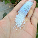7.5g Miyuki Delica 11/0 Seed Beads, Silk Satin Rainbow Crystal White DB670