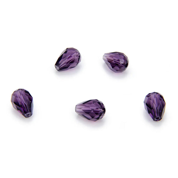 24pcs Adabele Austrian Faceted Teardrop Crystal Beads #5500, Purple Velvet, 8mm x 6mm, Hole ID 1mm, SST-827