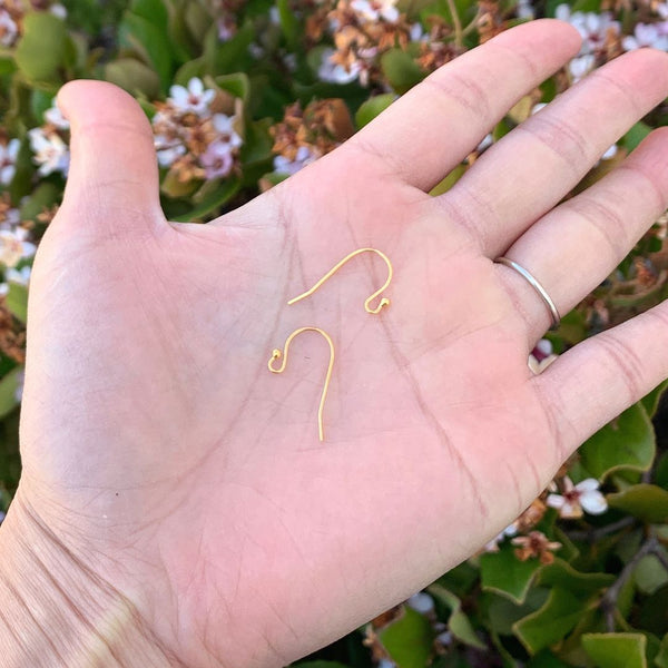 20pcs 925 Sterling Silver Ball End Fish Earring Hooks, Real 18K Yellow Gold Plated, 20mm, Wire Gauge Selections: 0.5mm/0.6mm/0.7mm/0.8mm/0.9mm