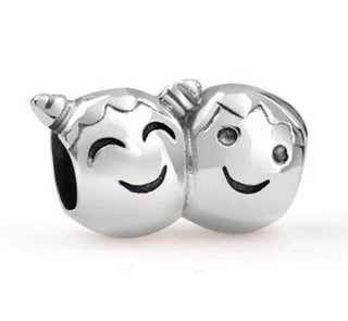 Solid 925 Sterling Silver My Love I Love You Family Bead Charm