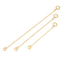 2pcs Sterling Silver Chain Extender with Clasp, 18K Yellow Gold Plated Chain Extension, Thin Small, Length Selections: 1 inch/2 inch/3 inch/4 inch/5 inch/6 inch