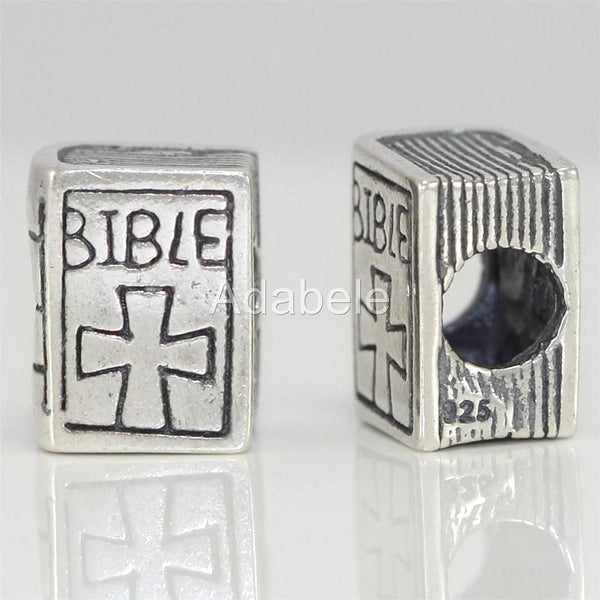 1pc Real 925 Sterling Silver Sacred Bible Religious Bead Charm, Compatible with Pandora All Other Charm Bracelet, EC7-B3