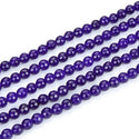 Natural Amethyst Purple Jade Gemstone Faceted Round Beads, 6mm, Hole ID 0.9mm, 2 Strands/28 Inch Total, GH-E17