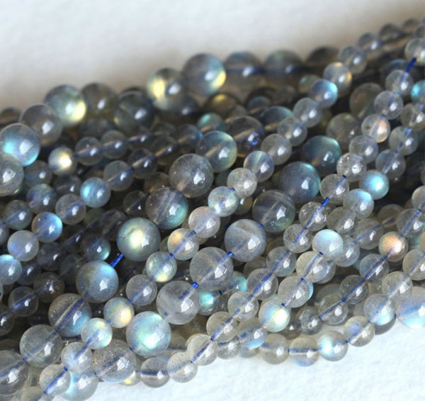 Natural Grade A+ Blue Flash Labradorite Gemstone Round Beads, 15 Inch/1 Strand, Size Selections: 4mm/6mm/8mm/10mm
