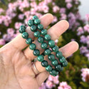 1 Strand Stretch Natural Green Malachite Beaded Gemstone Bracelet, 8mm Bead, Length Selections: 7 inch/7.5 inch/8 inch/8.5 inch
