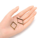 20pcs Open Back Diamond Rhombus Bezel Blanks, Pendant Base, Large Resin Mold, Tarnish Resistant Antique Bronze, 39x25mm, CF287-1