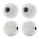 10pcs 925 Sterling Silver Sparkle Stardust Round Spacer Beads, 6mm, Hole ID 1.3mm, SS245-6