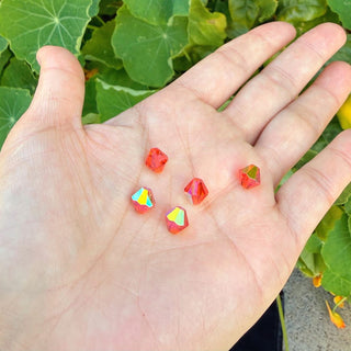 Buy light-siam-ab 50pcs Adabele Austrian Faceted Bicone Crystal Beads with AB Coating, 8mm, Hole ID 1mm, | U Pick Color