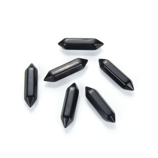 4pcs Natural Black Obsidian Double Point Gemstone Wand, 32mm Loose Cut Stones, G3P-E9