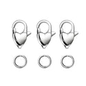 10pcs 304 Stainless Steel Heart Trigger Clasps with Jump Rings (14mm/16mm)