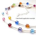 100pcs Creative Club Faceted Cube Crystal Glass Beads, Sun Orange, 6mm, Hole ID 1mm, CCC612