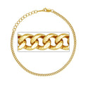 1pc Real 1/20 14K Gold Filled 2.3mm Curb Link Chain Bracelet, 6.5 Inch with 1 Inch Extender, JB-16