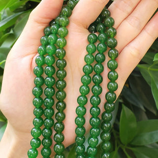 Natural Green Jade Gemstone Round Beads, 1 Strand/15 Inch, Size Selections: 4mm/6mm/8mm/10mm