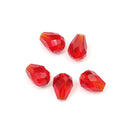 24pcs Adabele Austrian Faceted Teardrop Crystal Beads #5500, Siam Red, 8mm x 6mm, Hole ID 1mm, SST-805