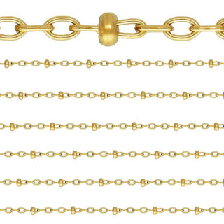 5 Feet 1/20 14K Gold Filled Unfinished Station Cable Chain Link, 1.9mm Beads, Thin Small, Non Tarnish, KG-J1