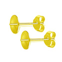 5 Pairs 925 Sterling Silver Earring Posts, Real 18K Yellow Gold Plated, Glue In Pearl Cup, 0.9mm/19 Gauge Pin, 10pcs Earring Backs, Cup Size Selections:3/4/6/8mm