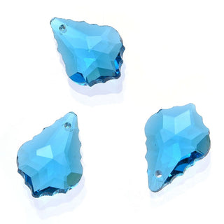 20pcs Creative Club Faceted Crystal Glass Baroque Chandelier Pendant Drops, March Aquamarine Blue Birthstone, 22x13mm Large, Hole ID 1mm, CCF-10