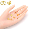 20pcs Tarnish Resistant Bezel Tray Earring Posts, 18K Yellow Gold Plated Brass, Bezel Inner Diameter Selections: 6mm/8mm/10mm/12mm