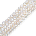 Adabele Natural AA Grade Potato Round Pearl Beads, White Cultured Freshwater Pearls, 8- 9mm, 1 Strand/14 Inch, FP1-89