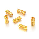 100pcs Large Hole Filigree Tube Beads, 18K Yellow Gold Plated Brass, Size Selections: 8x3mm, 8x4mm