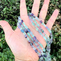 Natural Multi-color Fluorite Gemstone Oval Tumbled Pebble Beads, Irregular, 6mm to 8mm, Hole ID 1mm, 15 Inch/1 Strand, GZ11-76