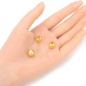 5pcs 925 Sterling Silver Large Hole Round Spacer Beads, Real 18K Yellow Gold Plated, 10mm, Hole ID 4.5mm, SS199-10