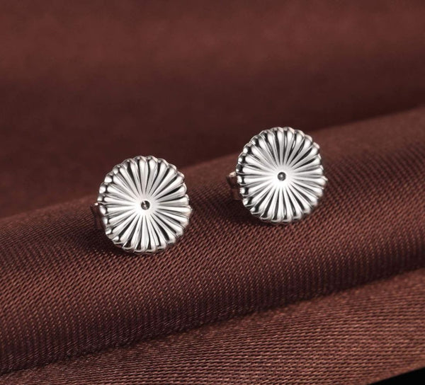 10pcs 925 Sterling Silver Large Push Butterfly Earring Backs, Tarnish Resistant Rhodium Plated, Earnut Replacement, 9mm, SS331-3