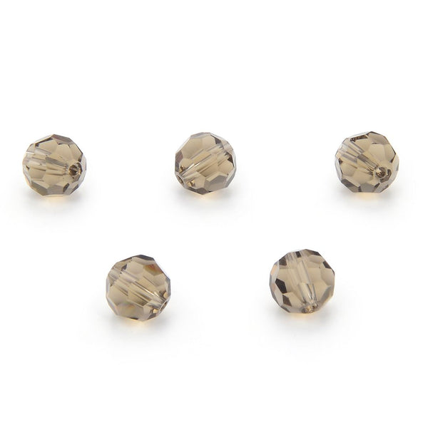 50pcs Adabele Austrian Faceted Round Crystal Beads #5000, Smoked Quartz, Size Selections: 4mm/6mm/8mm/10mm