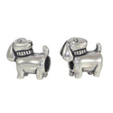 Cute Real Solid Sterling Silver Dog Charm Puppy Bead, Compatible with Pandora All Other Charm...