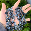 Natural Snowflake Obsidian Gemstone Petal Keishi Beads, Irregular, 10mm-20mm, Hole ID 1mm, 1 Strand/15 Inch, GZ6-35