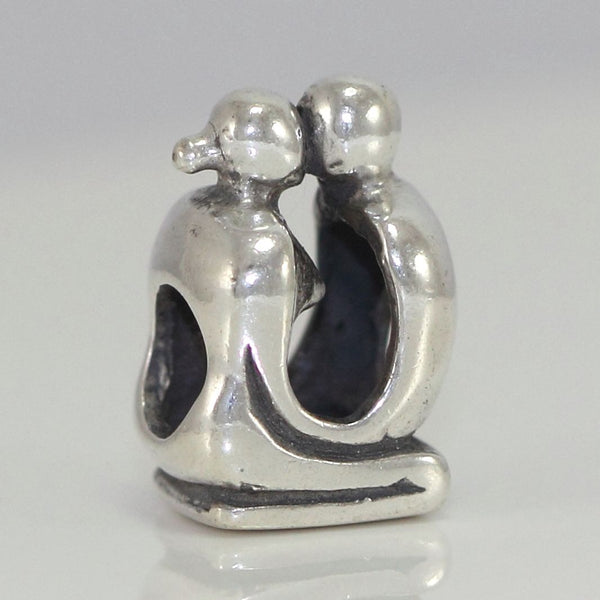 1pc Solid 925 Sterling Silver Love Couple Charm Husband Wife Oneness Bead Charm, Compatible with Pandora All Charm Bracelet, EC368