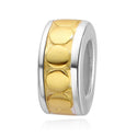 Real Yellow Gold Plated Sterling Silver Rubber Charm Holder Bead Stopper