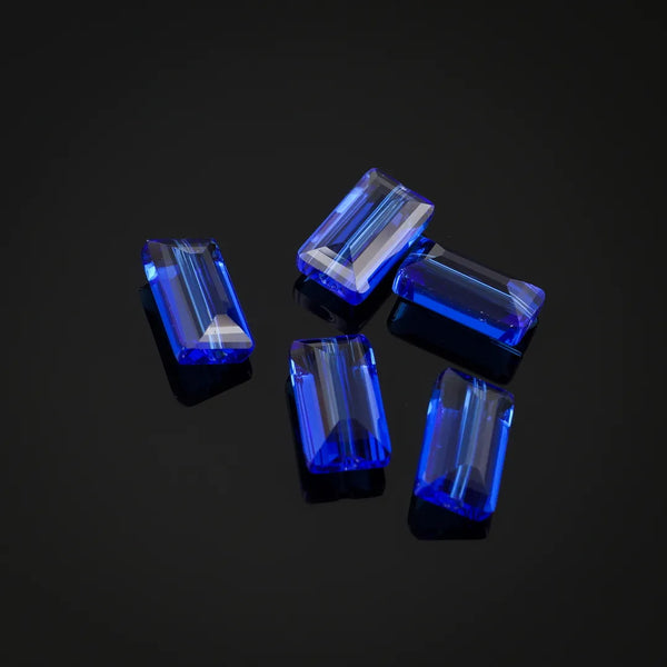 25pcs Adabele Austrian Faceted Rectangle Crystal Beads #5055, Sapphire Blue, 14mm x 8mm, Hole ID 1.2mm, SSRT1413