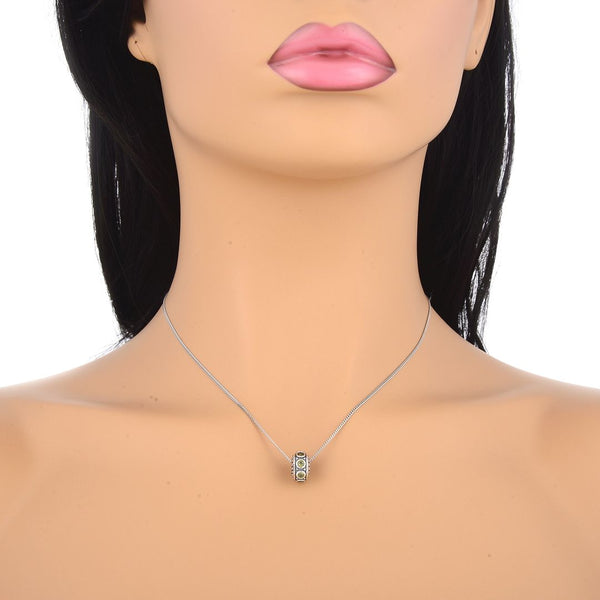 1pc 925 Sterling Silver August Birthstone Bead Charm, Green Peridot Cubic Zirconia CZ, 11x6.8mm, Hole ID 4.5mm, EC1-A8