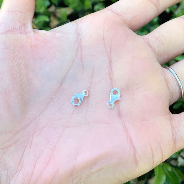 5pcs 925 Sterling Silver Lobster Claw Clasps, Size Selections: 10mm/11mm/13mm/15mm