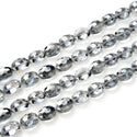 50pcs Creative Club Faceted Flat Oval Crystal Beads, Silver Shade, 16x12mm/Large, Hole ID 1.1mm, CCO-32