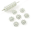 20pcs 925 Sterling Silver Small Flat Daisy Flower Rondelle Beads, 4mm, Hole ID 2mm, SS286-1