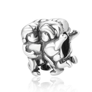 925 Sterling Silver Gemini Zodiac Sign Bead Charm, Compatible with Pandora All Other Charm Bracelets