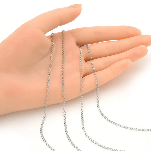 33ft 304 Stainless Steel Curb Cable Chain – (2.2mm/2.6mm)