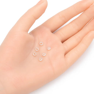 20pcs 925 Sterling Silver Large Hole Round Ring Spacer Beads, Size Selections: 4mm/5mm/6mm