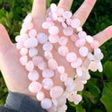 Natural Pink Rose Quartz Pink Crystal Gemstone Petal Keishi Beads, Irregular, 10mm-20mm, Hole ID 1mm, 1 Strand/15 Inch, GZ6-10