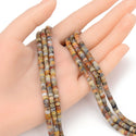 Natural Crazy Lace Agate Gemstone Heishi Tube Rondelle Beads, 4x2mm/Small, Hole ID 0.9mm, 14.5 Inch/1 Strand, GH-C24
