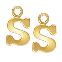 1pc Real 1/20 14K Gold Filled Letter S, Small Alphabet Charm Drop, 4.9x5.8mm, JK12-A19